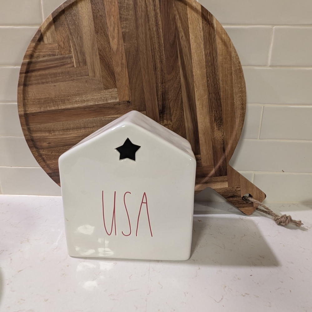 White Ceramic House with Star Cutout